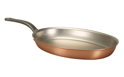 Falk 30 x 20cm Oval Copper Frying Pan