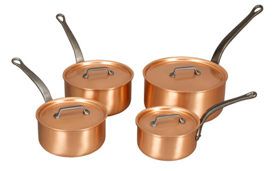 Falk Copper Saucepan Set