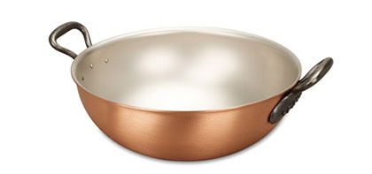 falk culinair classical 28cm loop handled copper wok