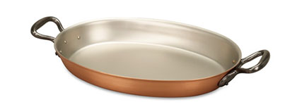 falk culinair classical 30cm x 20cm oval copper au gratin pan