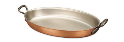 falk culinair classical 40cm x 26cm oval copper au gratin pan